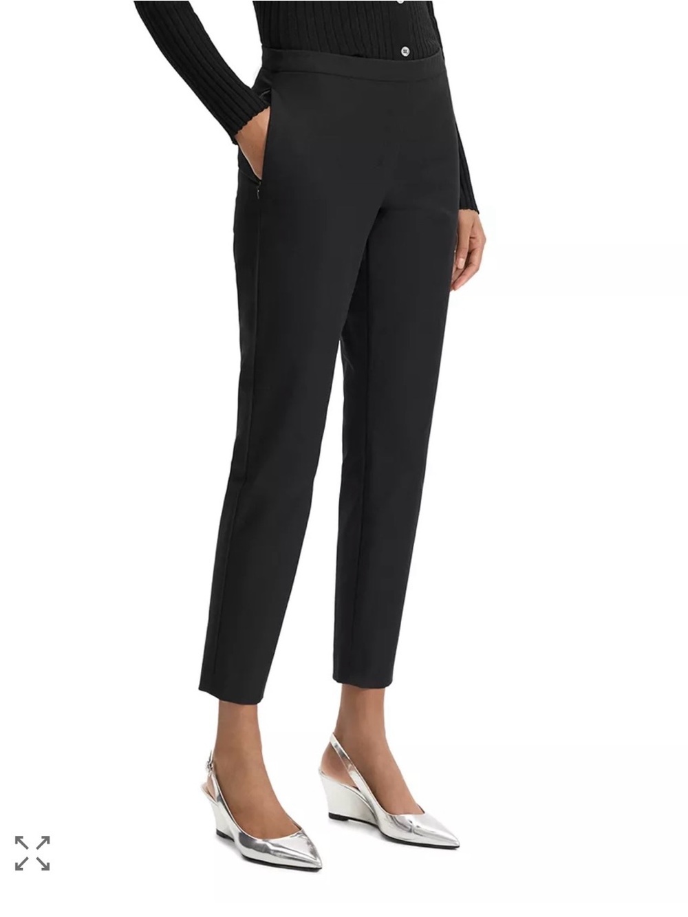 ⚡️NWOT Theory Black Slim Ankle Pull-on Pants - Picture 1 of 6